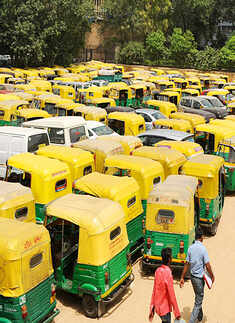 Large sections of auto-rickshaws