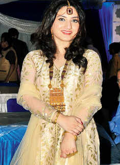 Sara during Adam Khan&rsquo;s cradle ceremony