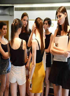 Models waiting for their turn