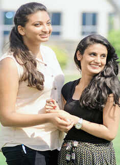 Simar Saggu with her friend