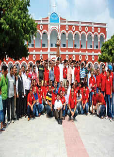 A group photo clicked during a grand celebration