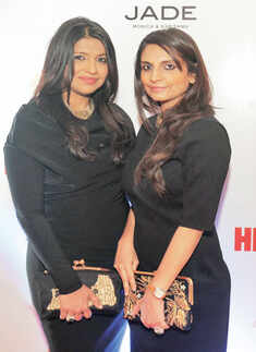 Karishma Swali (L) and Monica Shah during an event