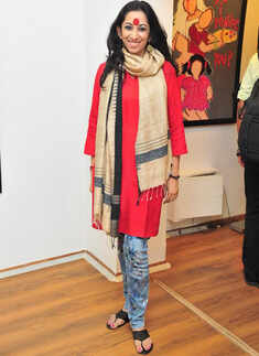 Sravanthi during an exhibition and panel discussion