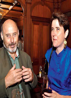 Stephane and Laura Amalir during a welcome party