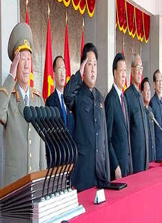 North Korea stages massive military parade