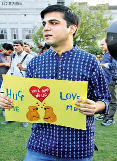 LGBT community gives free hugs