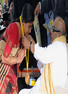 M Karunanidhi at an event