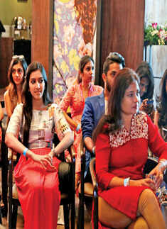 Socialites at fashion event