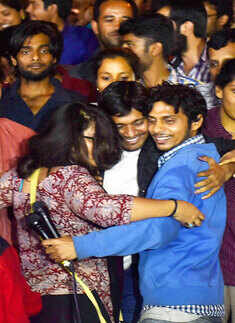 Kanhaiya addresses students at JNU