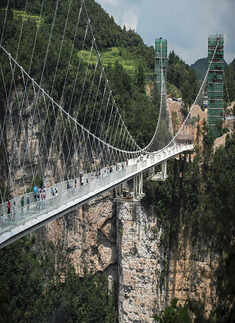 China opens longest glass bottom bridge in world