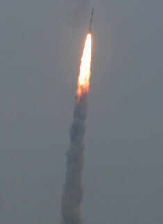 PSLVC-35 with 8 satellites lifts off