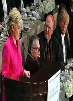 Clinton and Trump meet at charity dinner