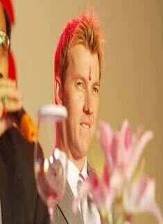 Brett Lee at a press meet 