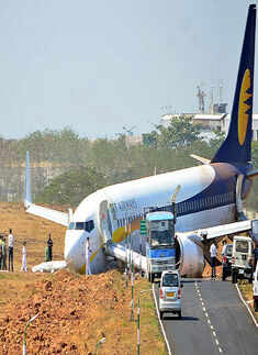 Jet Airways plane skids off Goa runway, 12 hurt