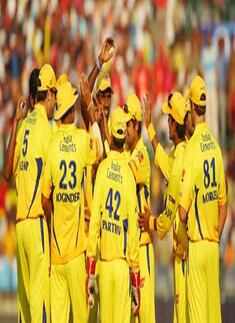 The CSK celebrates after a wicket
