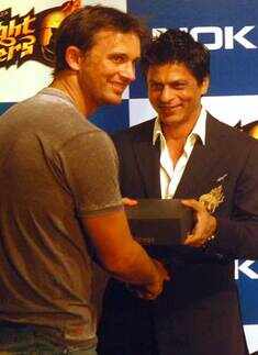 Shah Rukh Khan with Shane Bond