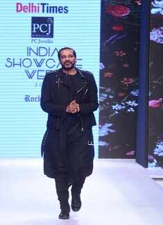 Designer Rocky S walks down the runway