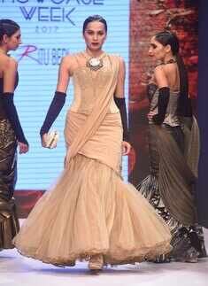 Model looks stunning as she walks the ramp