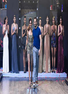 Sony Kaur walks the ramp for designer Gavin Miguel