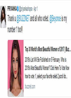 Priyanka thanks fans for voting