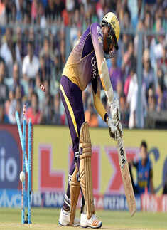 Sunil Narine plays a shot