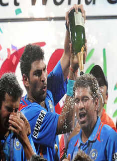 Sachin Tendulkar with the Indian team