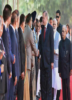 Recep Tayyip Erdogan and Pranab Mukherjee images