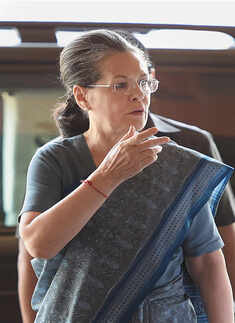 Sonia Gandhi at a meeing