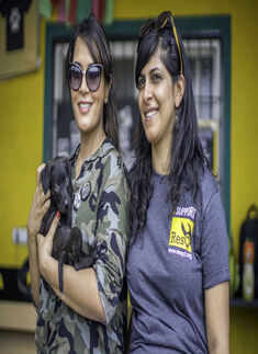 Richa Chadda with puppy