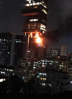 Mukesh Ambani's house Antilia on fire