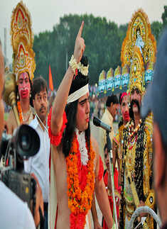 Ramleela artists during Dussehra celebrations