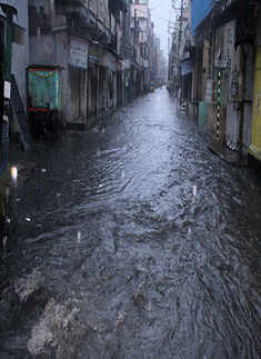 A view of waterlogging
