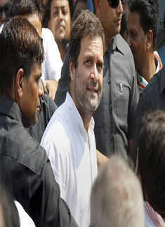 Rahul Gandhi during a road show
