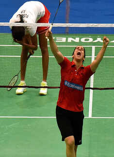 Saina Nehwal celebrates