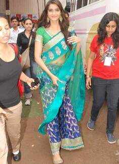 Sonam spotted in saree