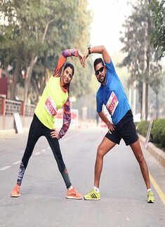 Couples run in Gurgaon for Valentine's Day