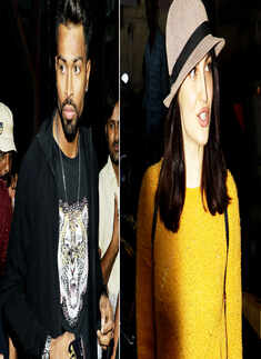 Much-in-love Elli AvrRam motivates beau Hardik Pandya on the sets of an ad shoot