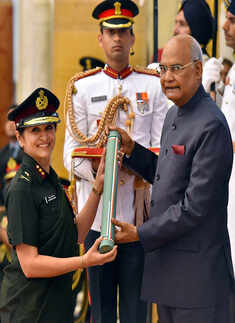 President Ram Nath Kovind presents Gallantry Awards