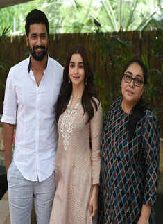 Vicky Kaushal, Alia Bhatt and Meghna Gulzar