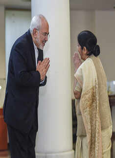 Sushma Swaraj holds bilateral talks with Javad Zarif