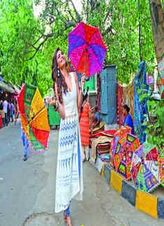 Actress Karishma Tanna visits Delhi