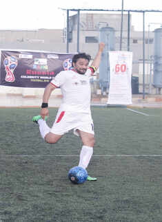 Celebrities flaunt their soccer skills at a football match
