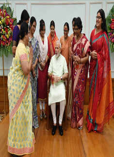 PM Modi celebrates Rakshabandhan