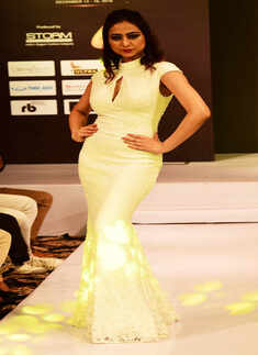 Aanchal Munjal and Sana Althaf walk the ramp at an International Fashion Week