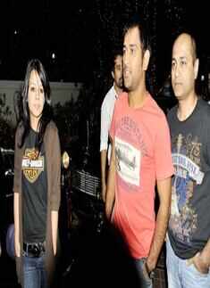 Dhoni watches movie with wife