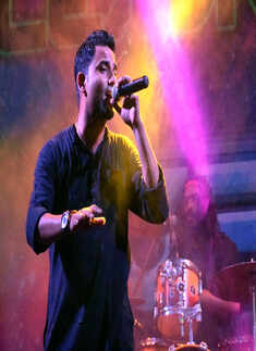 Band Lakkhichhara performs at an institute