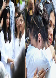 Kajol breaks down as Aishwarya Rai Bachchan consoles her at Veeru Devgan's funeral