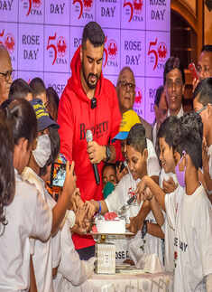 Arjun Kapoor marks National Cancer Rose Day with cancer-affected children