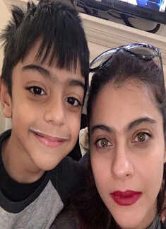 Kajol & son Yug Devgn pictures