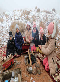 In pics: Saudi Arabian desert receives rare snowfall